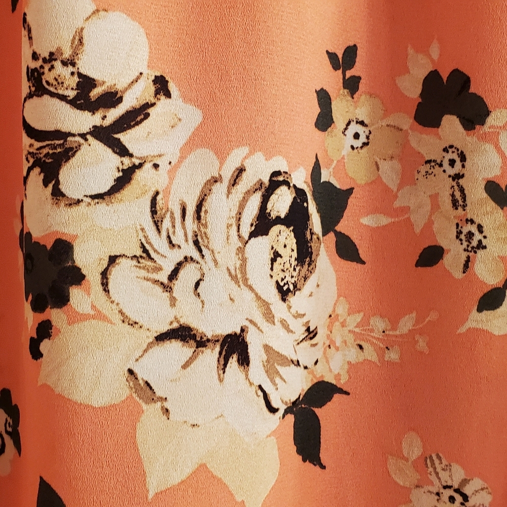 Torrid size 0 orange, cream, green  flowy tank top - Picture 2 of 4